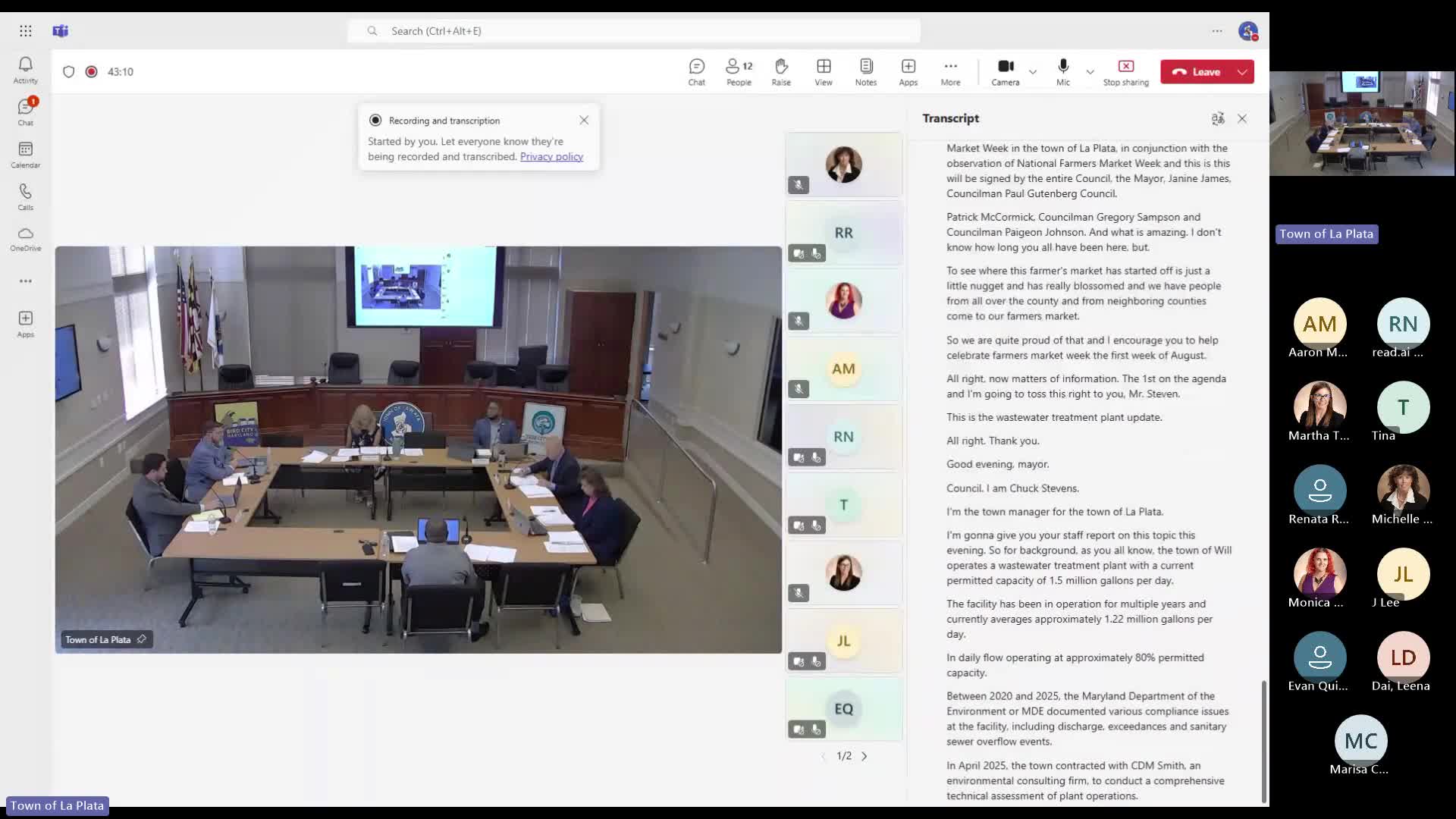 La Plata officials brief public on wastewater-plant compliance; seek USDA loans to replenish upgrade funds