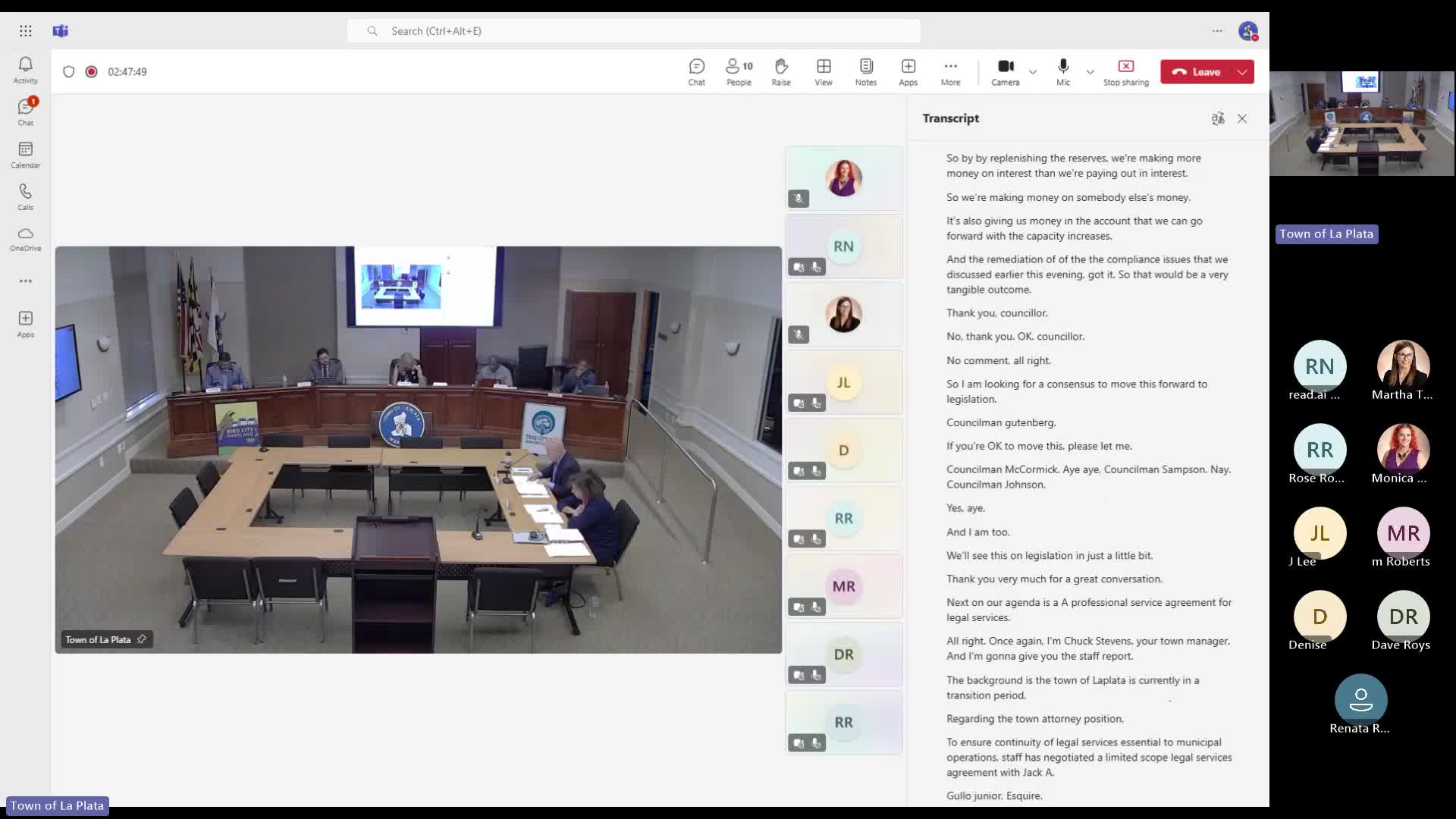 Council adopts six-month limited legal-services agreement to maintain coverage amid town attorney transition