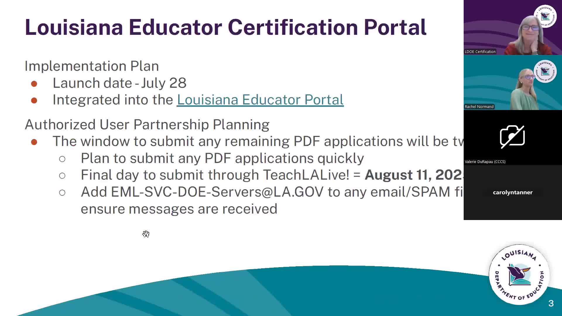 Louisiana launches educator certification portal; TeachLA Live accepts PDFs through Aug. 11