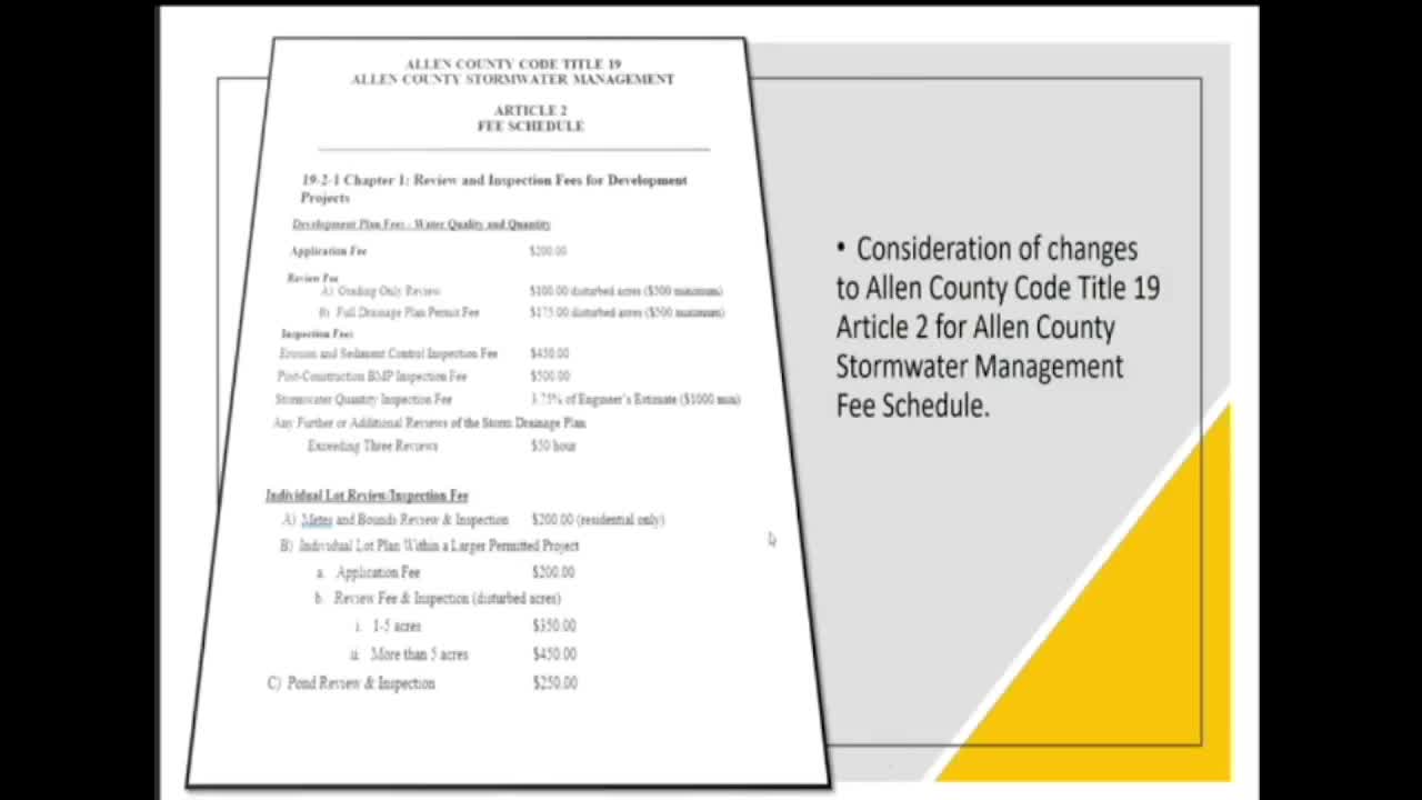 Surveyor updates stormwater fee schedule, hires consultants for mitigation monitoring and floodplain analysis