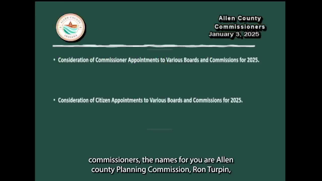 Allen County Commissioners Approve Citizen Appointments to Various Boards for 2025