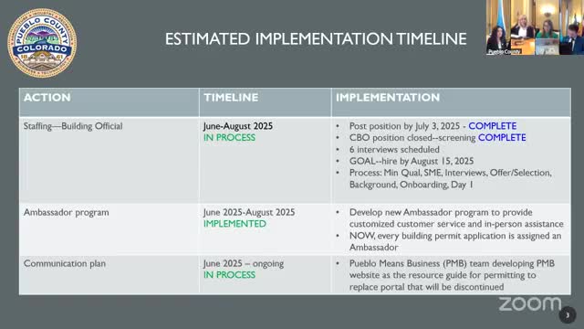 Pueblo County to end regional building IGA, begins transition of permits and inspections; county attorney requests executive session