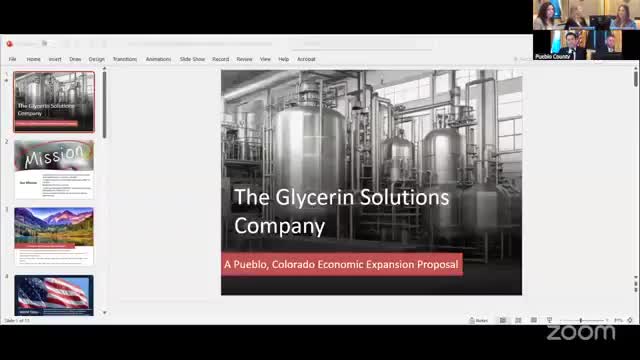 Local investors propose $75M‑scale glycerin plant in Pueblo, ask for $15M public support