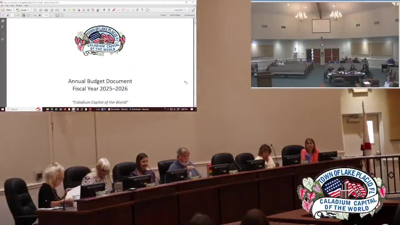 Lake Placid reviews FY 2025–26 draft budget; council hears business-tax and utility‑rate proposals