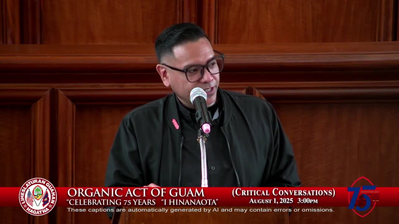 Former Congressman Robert Underwood Addresses Guam Legislature on Educational Leadership