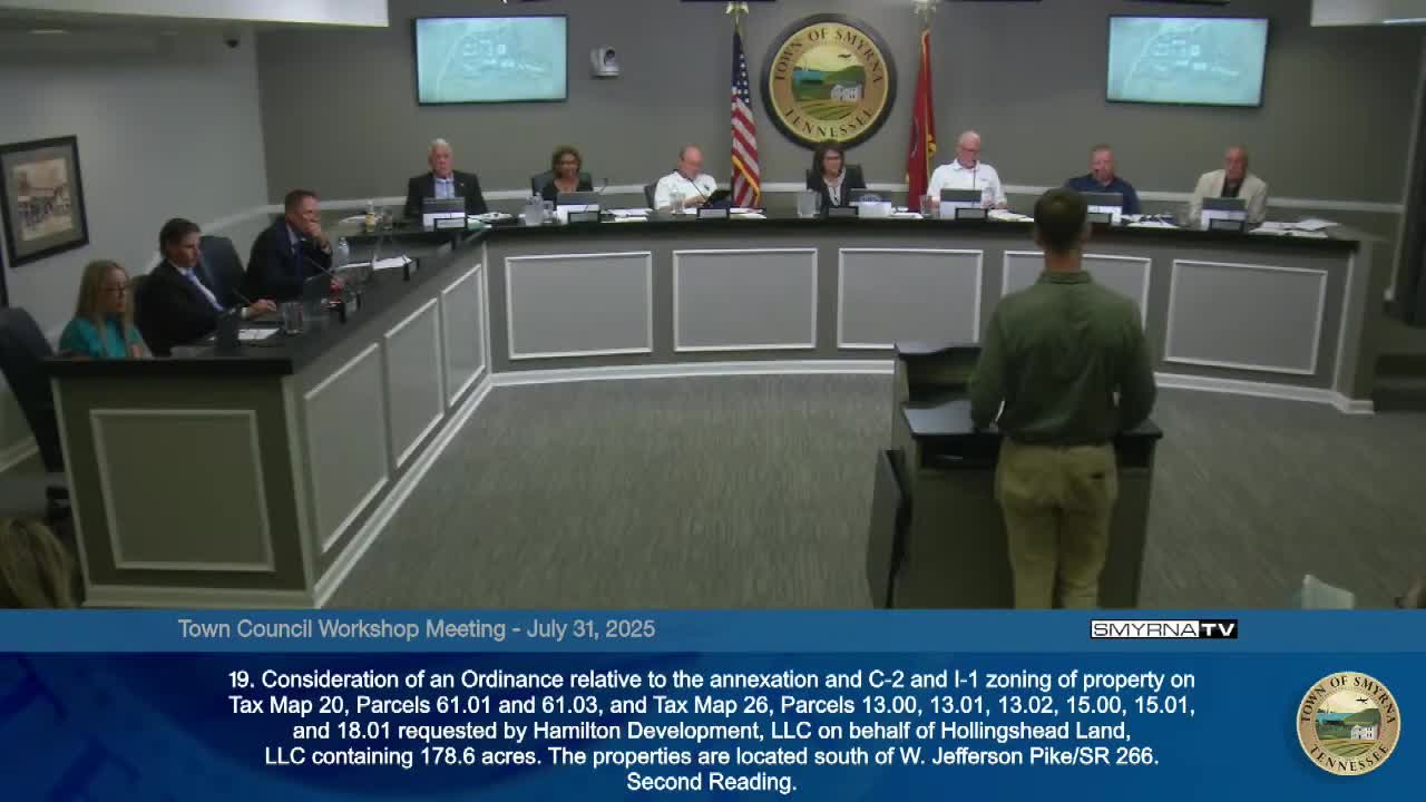 Smyrna council reviews 178.6-acre annexation, developer adds greenway and expands commercial acreage