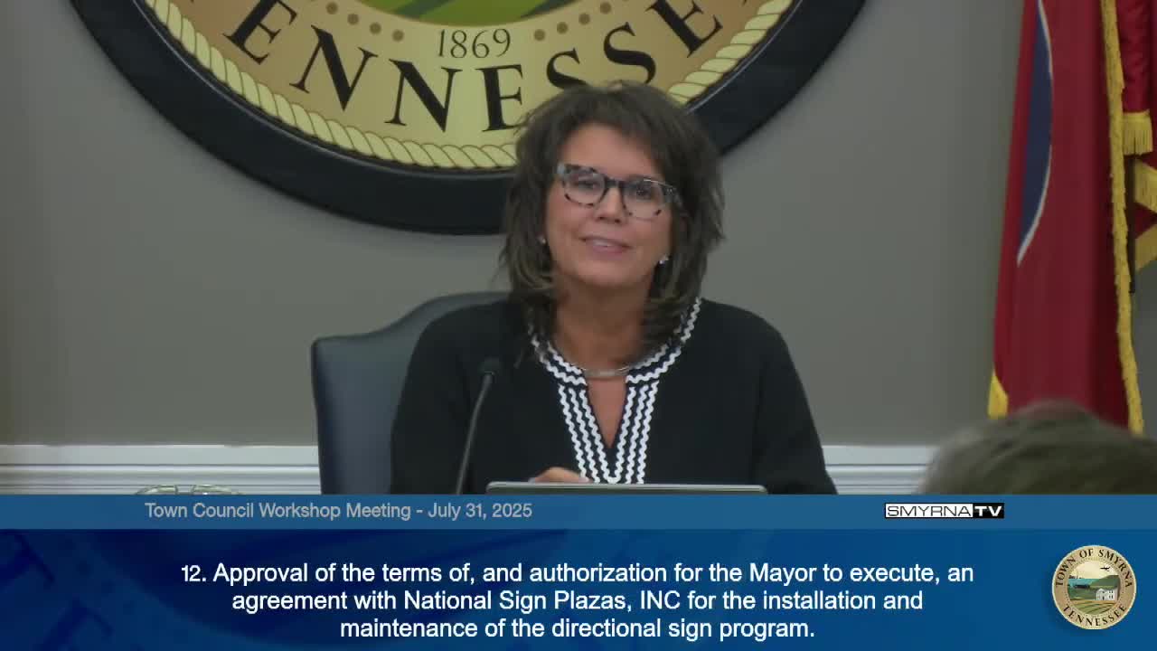 Town reviews private home‑builder directional sign program; company says program costs no city funds