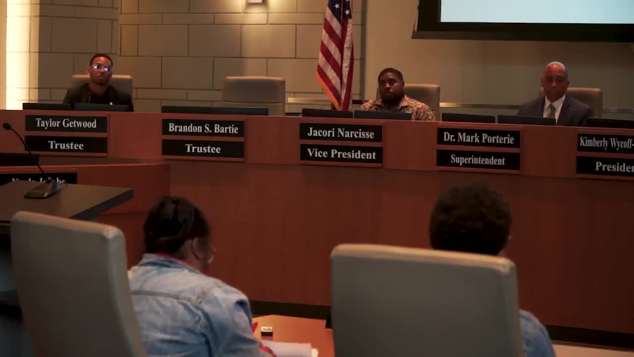 Port Arthur ISD presents bond reimbursement resolution after voter-approved $300 million bond; refinancing item discussed