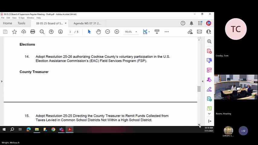 Elections staff welcome voluntary Election Assistance Commission review of voting system and procedures