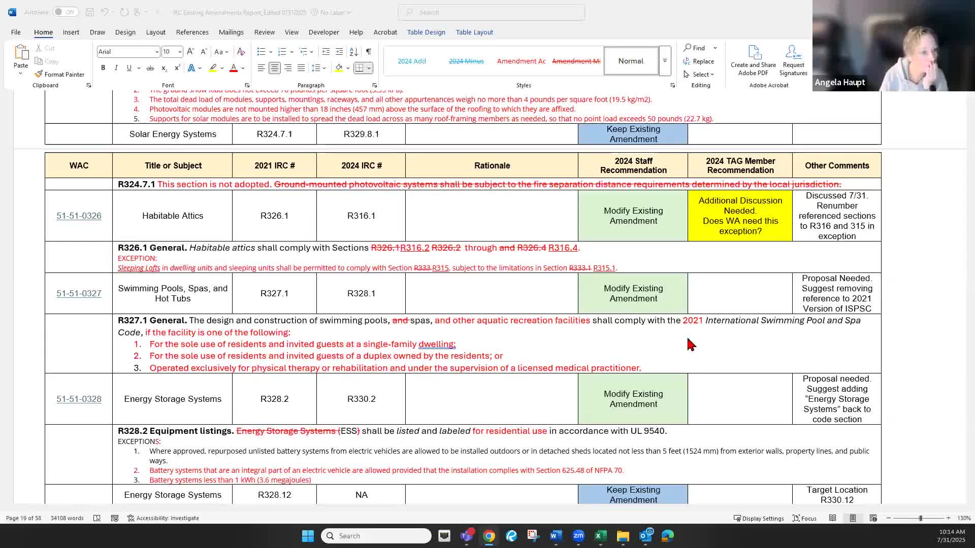 Tag notes energy storage systems petition; staff and members to review existing Washington ESS amendments