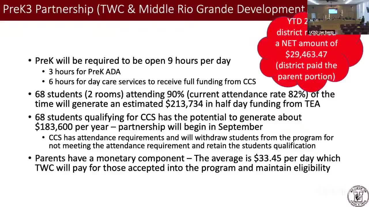 Uvalde CISD authorizes pre-K3 protocol and optional wraparound childcare with parent-fee policy starting Sept. 1 if funding paperwork not completed