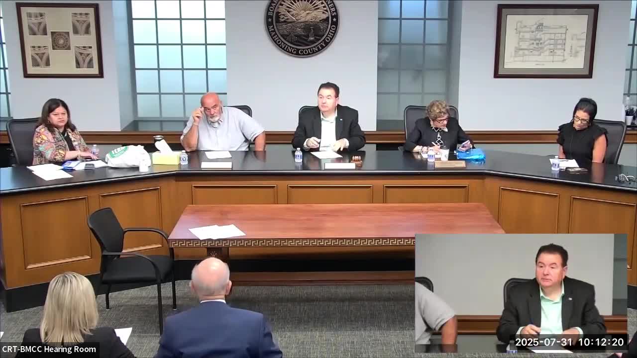 Mahoning County commissioners approve HVAC, wastewater and lead‑hazard contracts, appoint children’s services board member
