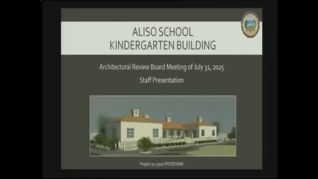 Board grants preliminary approval to Aliso Elementary kindergarten building, flags design and flood‑protection details