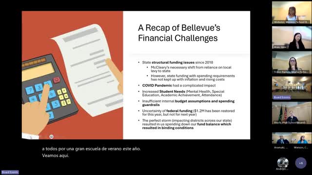 Bellevue School District outlines financial challenges and recovery strategies