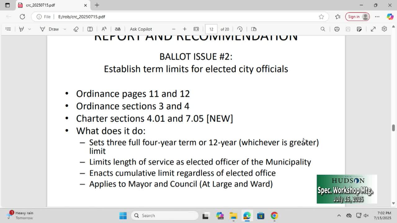 Charter commission proposes term limits, board consolidations and changes to recall, suspension and pay rules