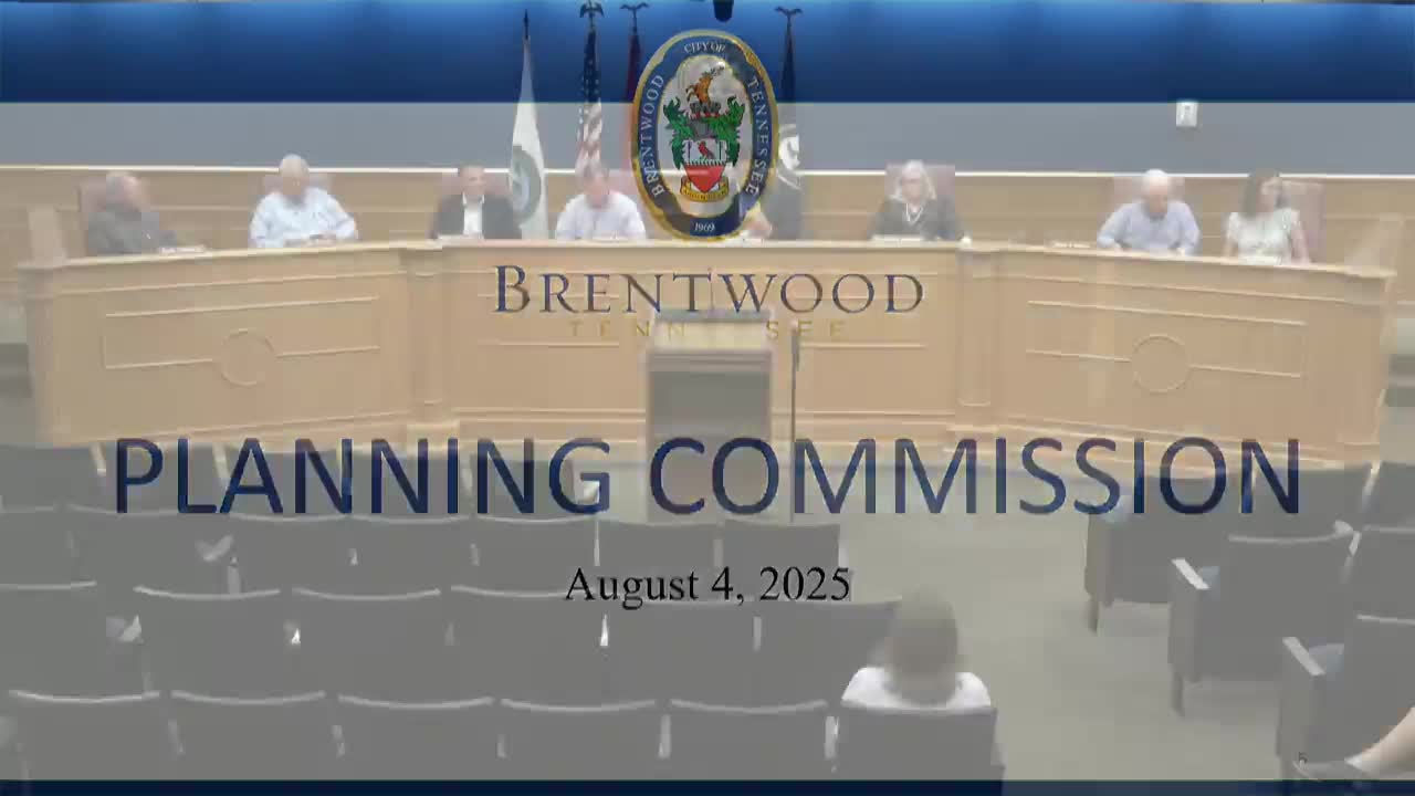 Brentwood Planning Commission Approves Consent Agenda and Security Report