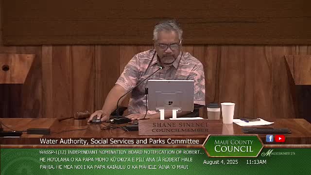 Robert Pahia Advocates for East Maui Water Authority Board Position