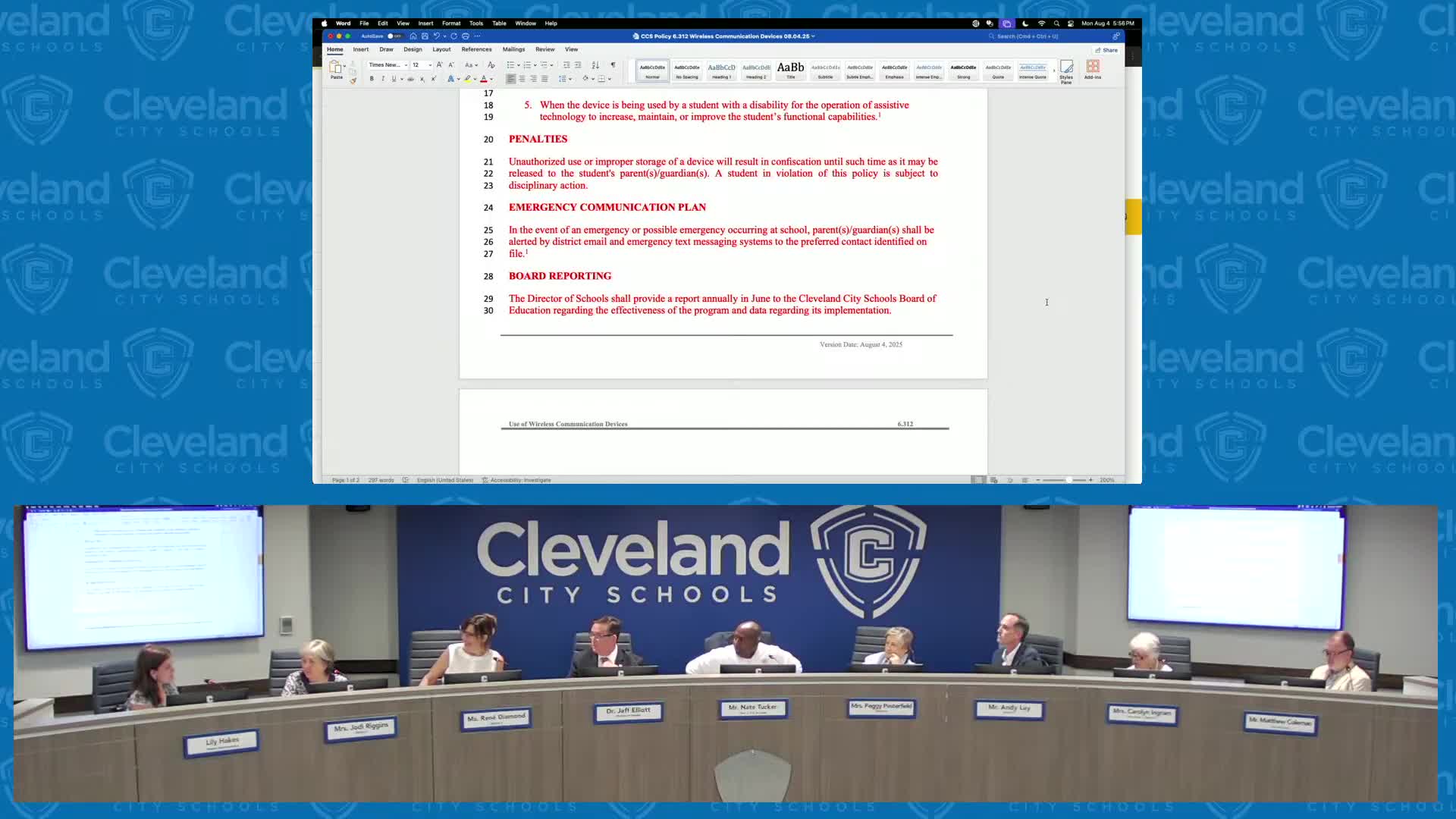 School Board Considers Phone Policy and Student Records Access Changes