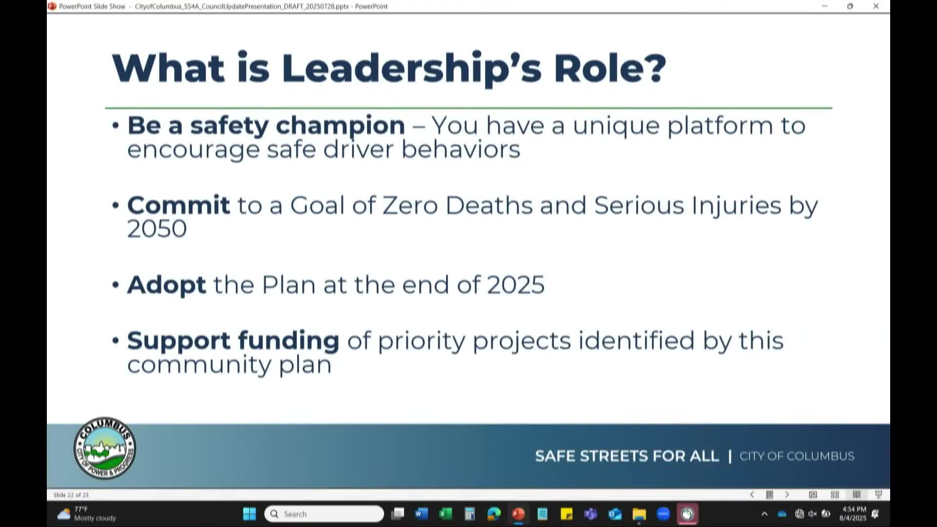 Columbus Leaders Plan to Reduce Traffic Fatalities with New Safety Initiatives