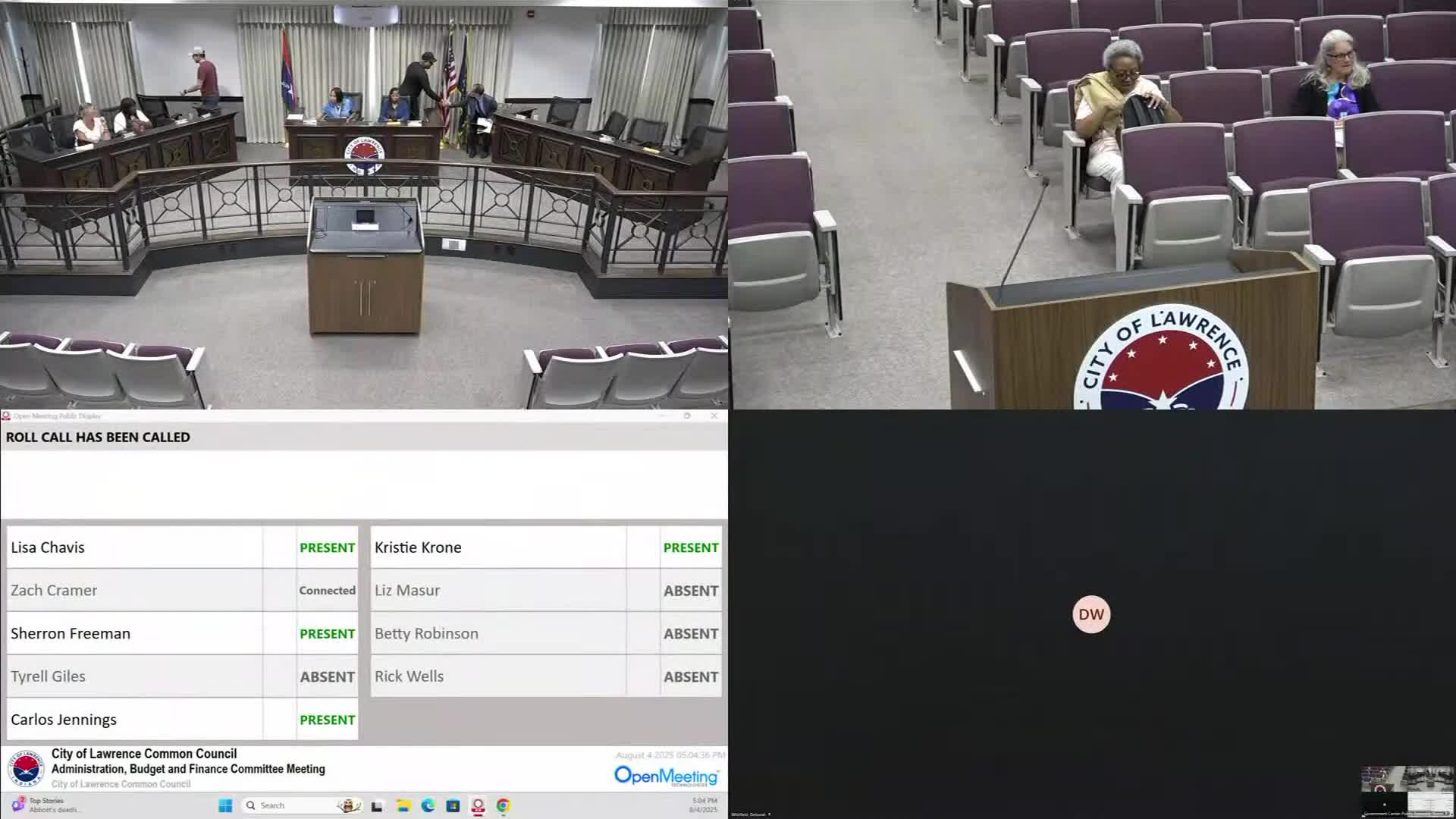 Lawrence Common Council Finance Committee Begins Budget Review Meeting