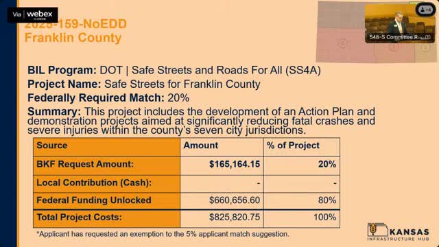 Committee pushes back on several match‑exemption requests, asks Franklin County and Flint Hills council for more detail