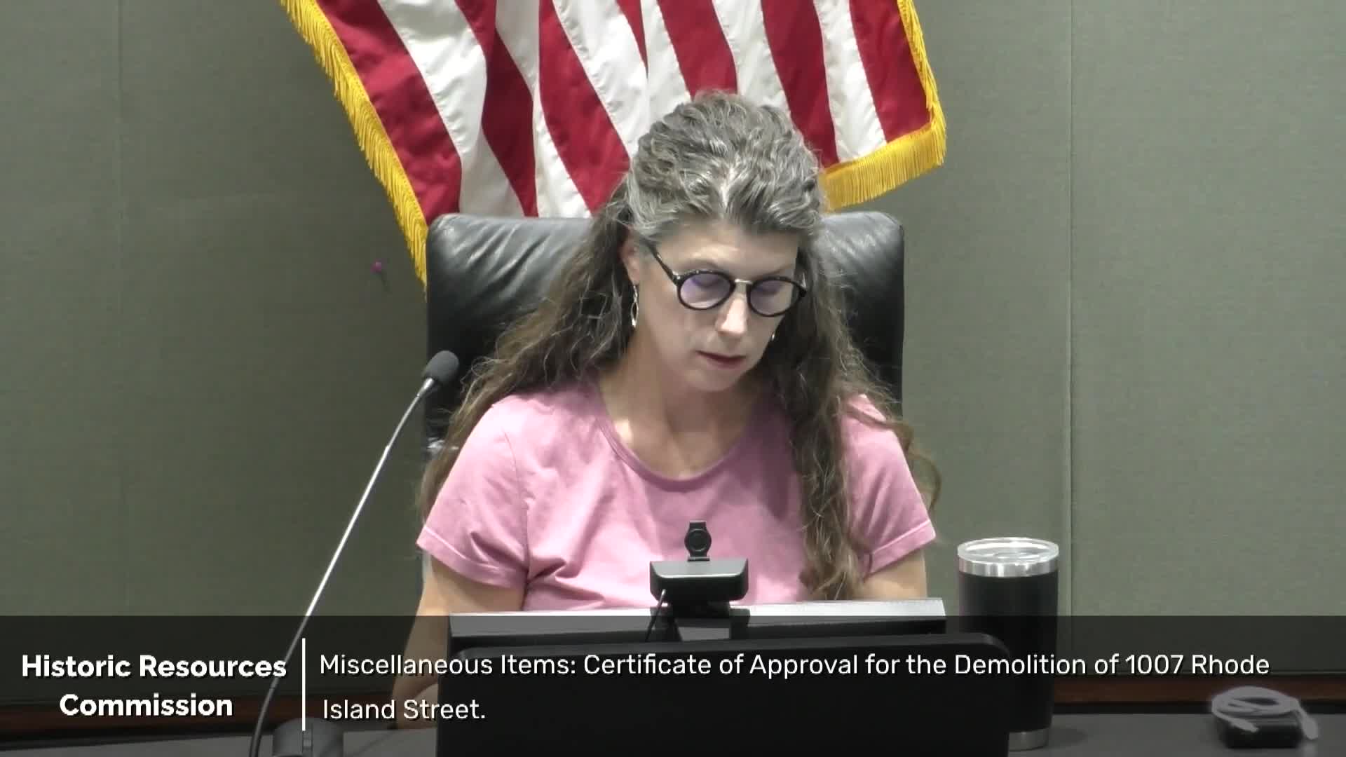 Staff invokes emergency review after storm damage at 1007 Rhode Island; demolition planned