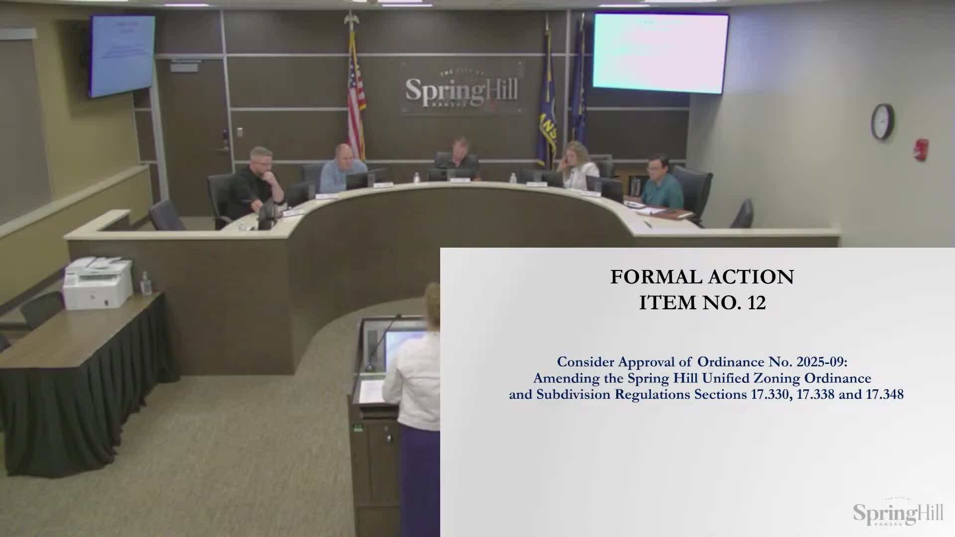 Spring Hill council adopts taller M1 industrial height limit, keeps current rear setback