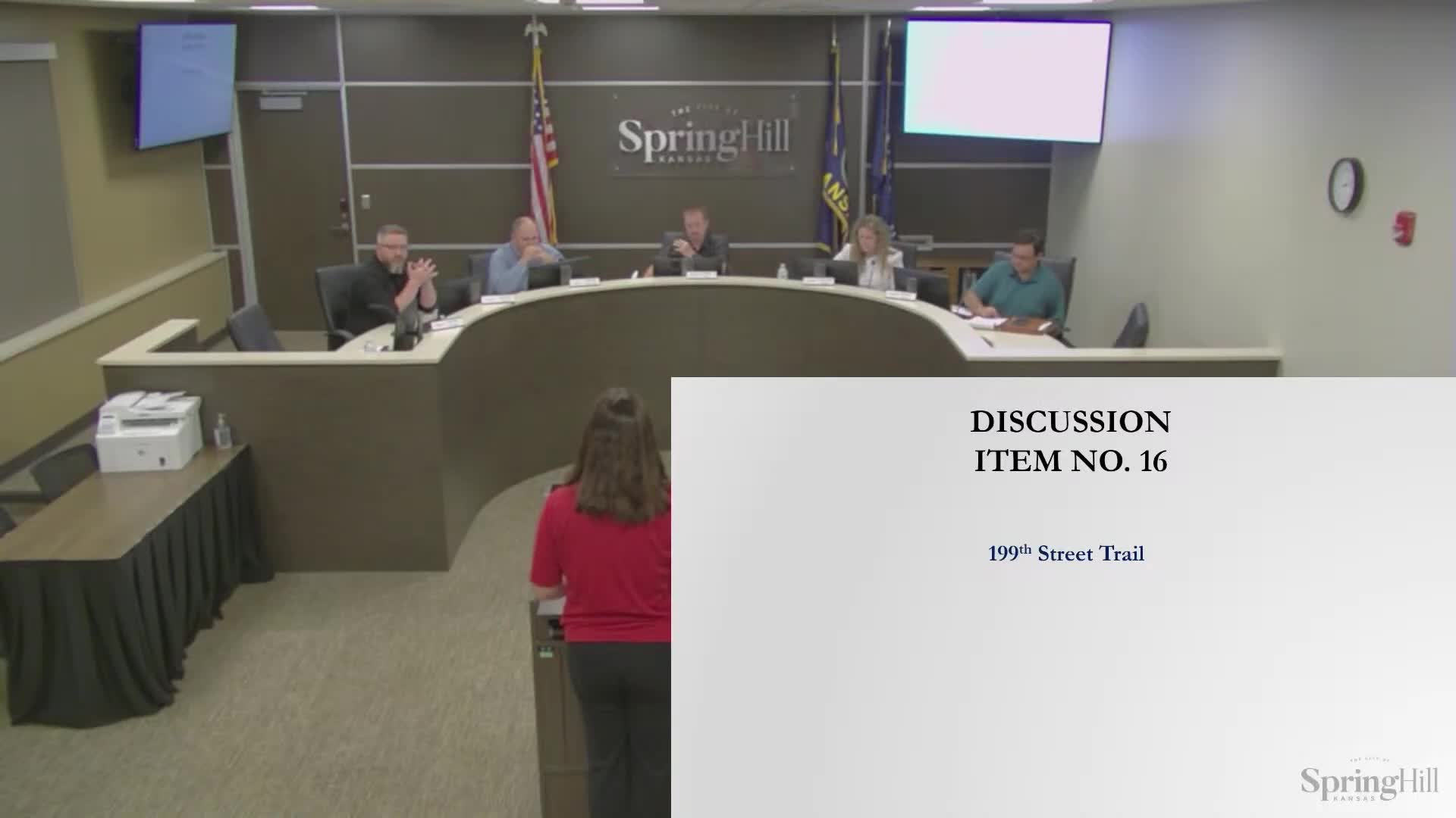 Council reviews MOU with school district for 190th Street trail; cost and credits discussed