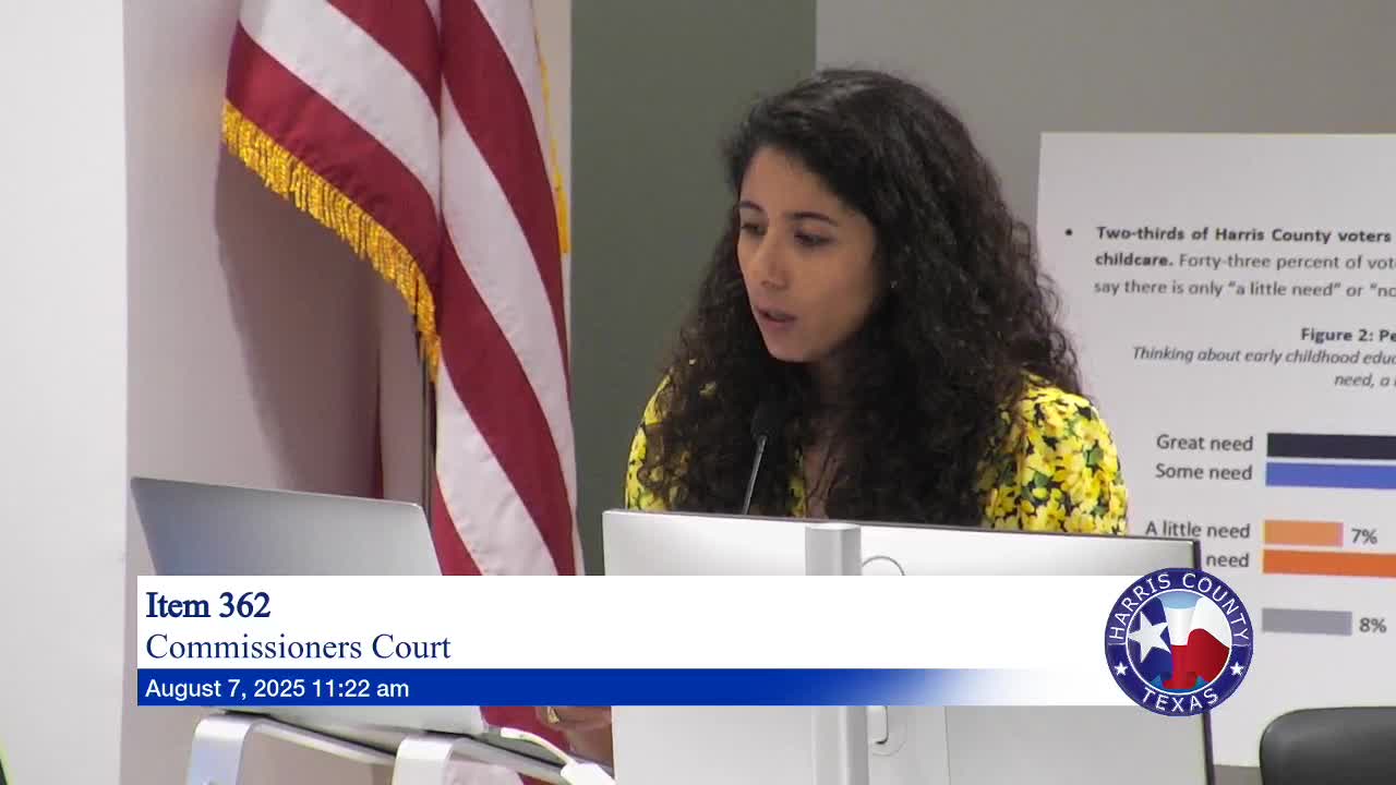 Harris County Commissioners Debate Early Childhood Education Funding and Budget Cuts