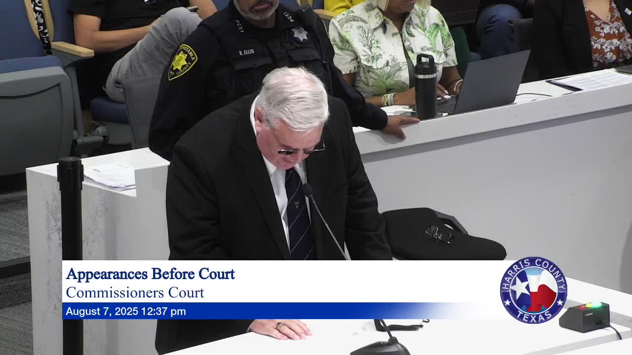 Patty Campo and Shane Price Address Harris Health Concerns at Commissioner's Court
