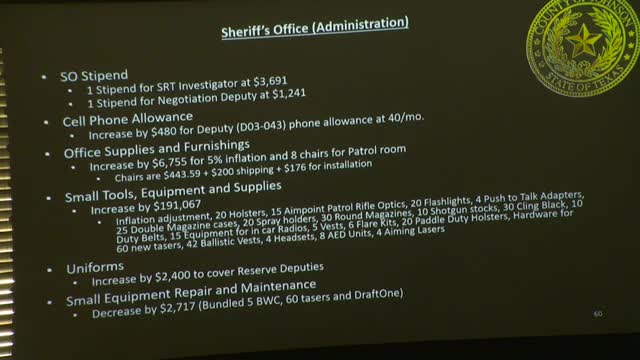 County Budget Review Highlights Increases for Sheriff and Medical Examiner Offices