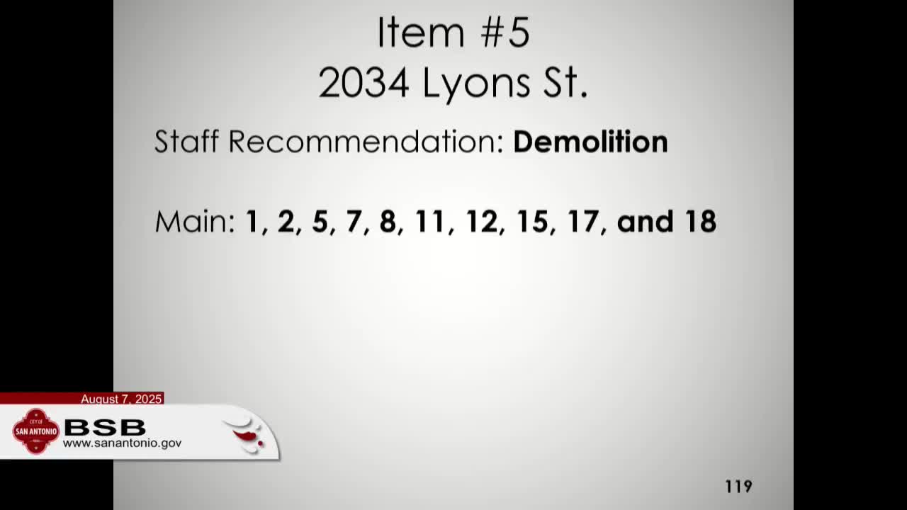 City Staff Recommends Demolition of Hazardous Structure at 2034 Lyon Street