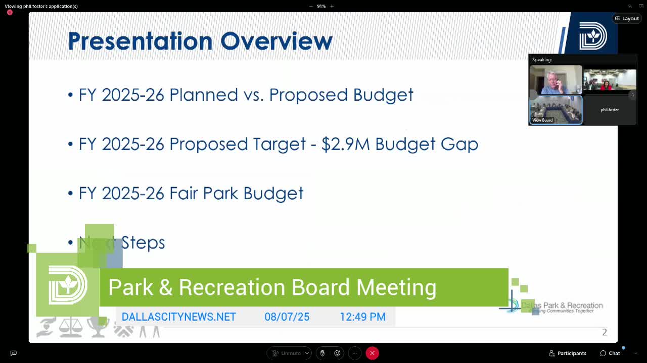 City Council Reviews $19M Budget Adjustment for Fair Park Improvements