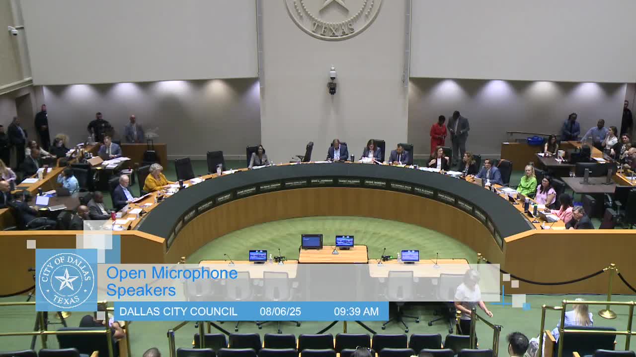 Dallas City Council Votes to Suspend Rules for Public Speaker Engagement