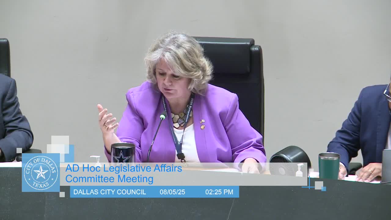 Dallas Council Discusses State Lobbying Contracts and HUD Program Changes