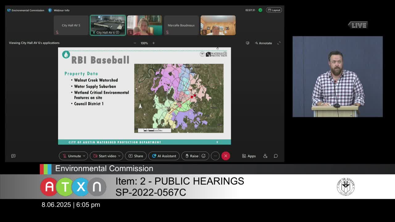 Austin Council Reviews Baseball Field Proposal in Walnut Creek Watershed