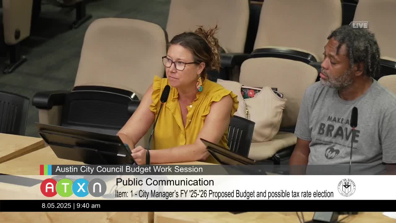 Resident David Johnson Critiques Austin Budget For Insufficient Climate Change Funding