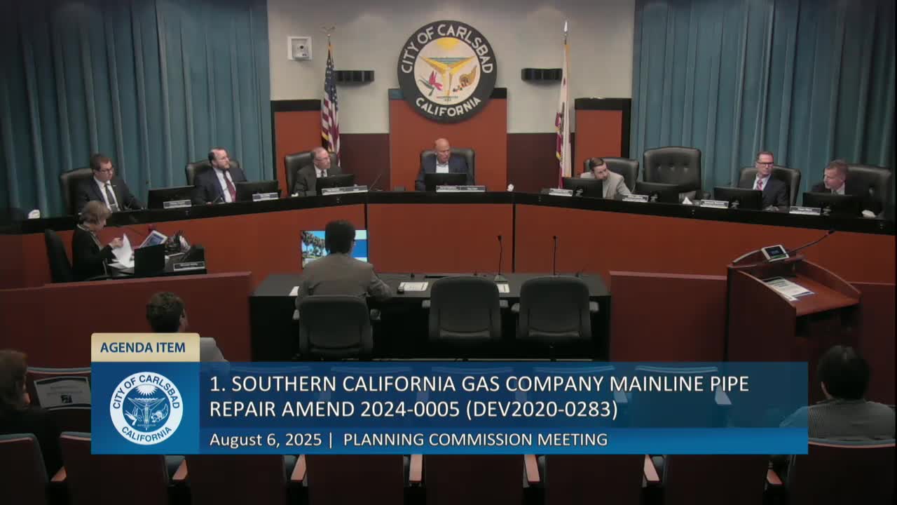 Carlsbad Planning Commission Approves Revised Restoration Plan for SoCalGas Repairs