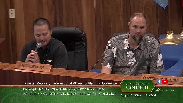 Maui County Discusses Comprehensive Recovery Plans for Housing and Economic Revitalization