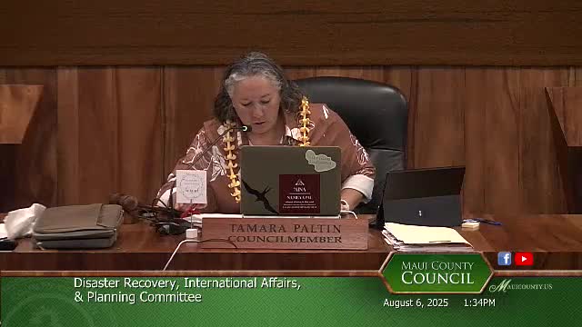 Maui County Disaster Recovery Committee Discusses Long Term Recovery Initiatives