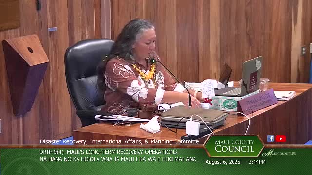 Jessica Stanley Testifies for Lahaina Community Land Trust at Maui County Meeting