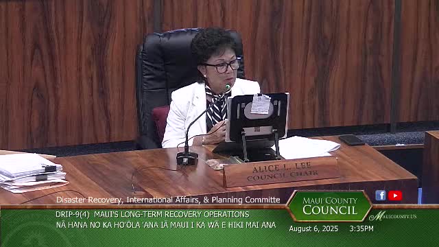 Maui officials prioritize water strategies for housing recovery programs