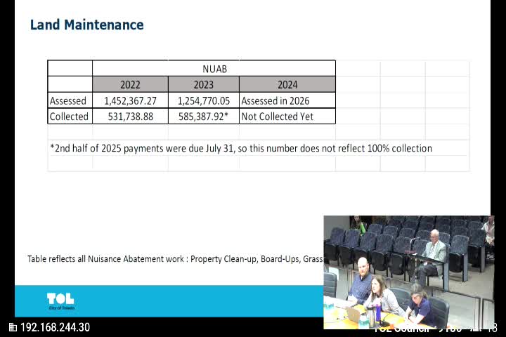 Toledo City Council addresses grass maintenance issues and contractor quality concerns