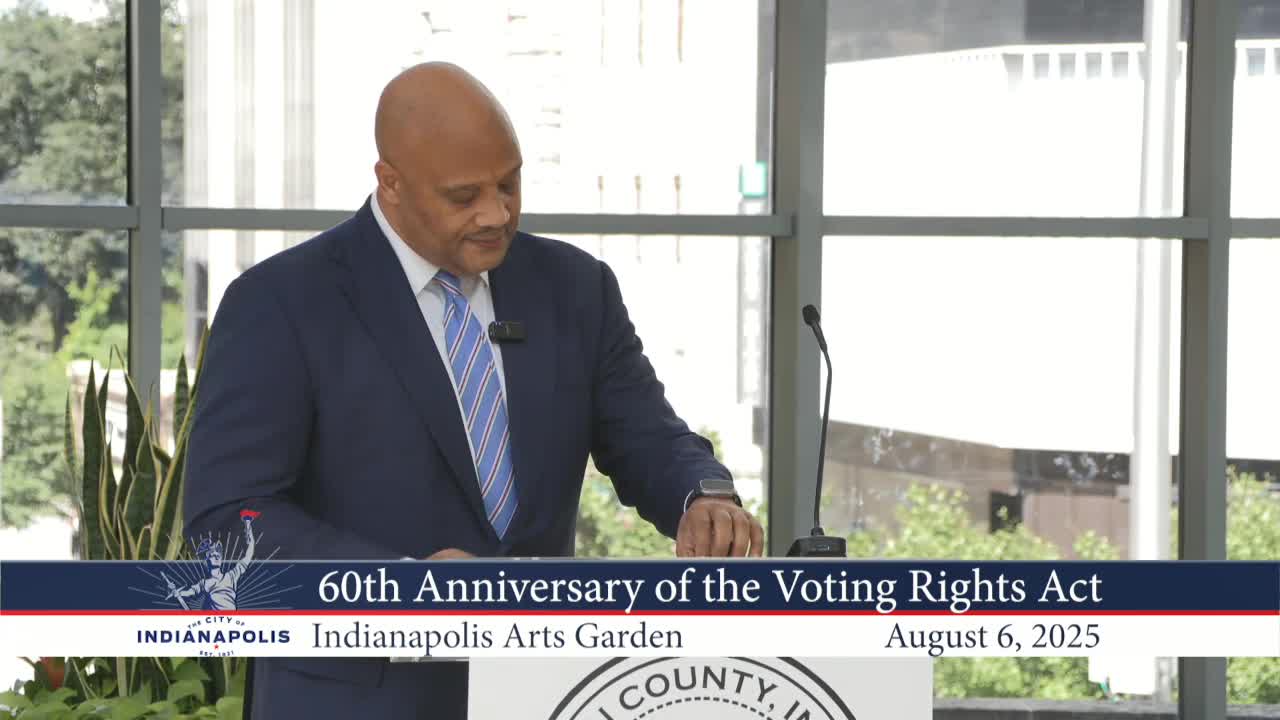 Chelsea Thomas urges action to protect voting rights during Indianapolis anniversary event