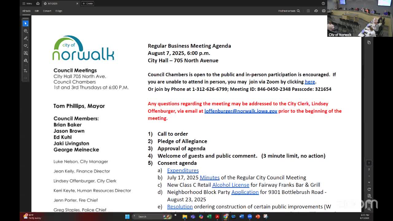 Norwalk City Council Holds Public Hearing on Diligent Development Rezoning Request
