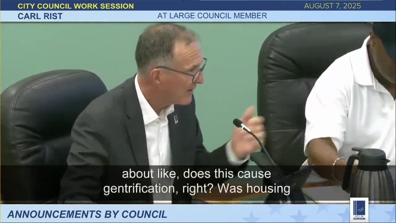 Durham Mayor Discusses Housing Report Impact on Gentrification and Quality of Life