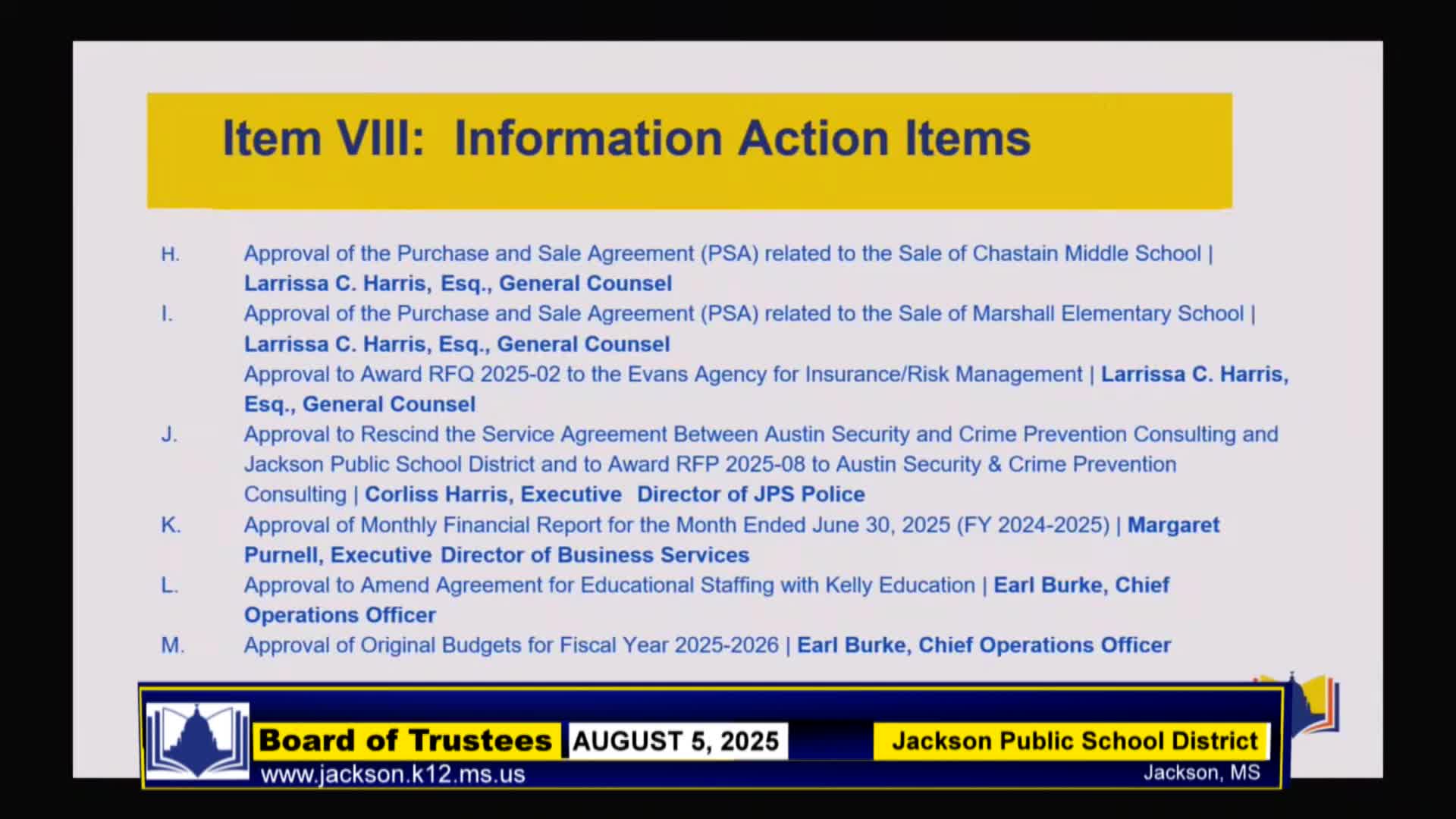 Jackson Public Schools Approves Security Services Contract with Austin Security Consulting