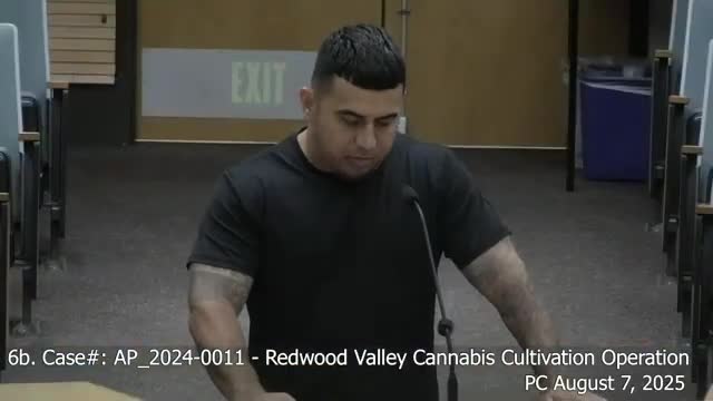 Marco Chawaya defends cannabis permit application at Mendocino County meeting
