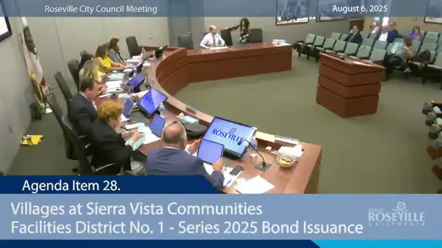 Roseville council authorizes up to $6.7 million in special-tax bonds for Villages at Sierra Vista CFD