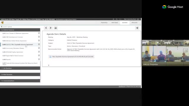 Local School District Approves Annual Contracts for Community Education and Services